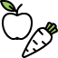 Carrots with an Apple icon